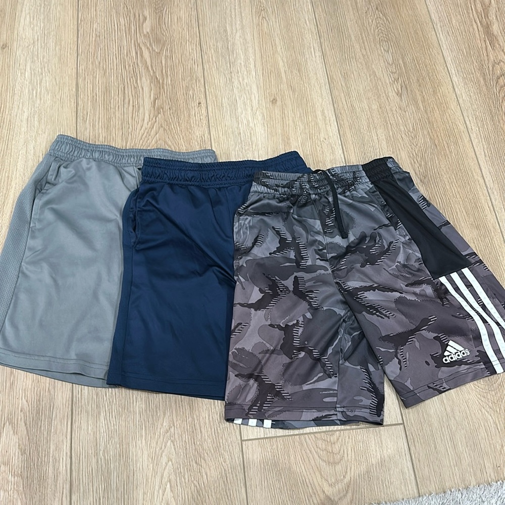 LOT of boys shorts. adidas and athletic brand. Size 10/12